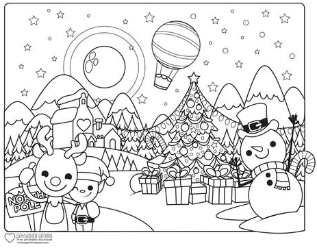 APACHE ROSE CHRISTMAS COLOURING PAGE
