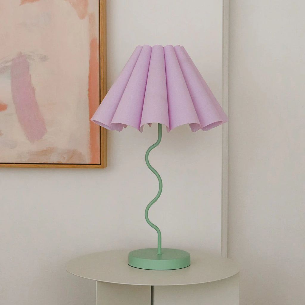 CORA TABLE LAMP, LILAC / PASTEL GREEN