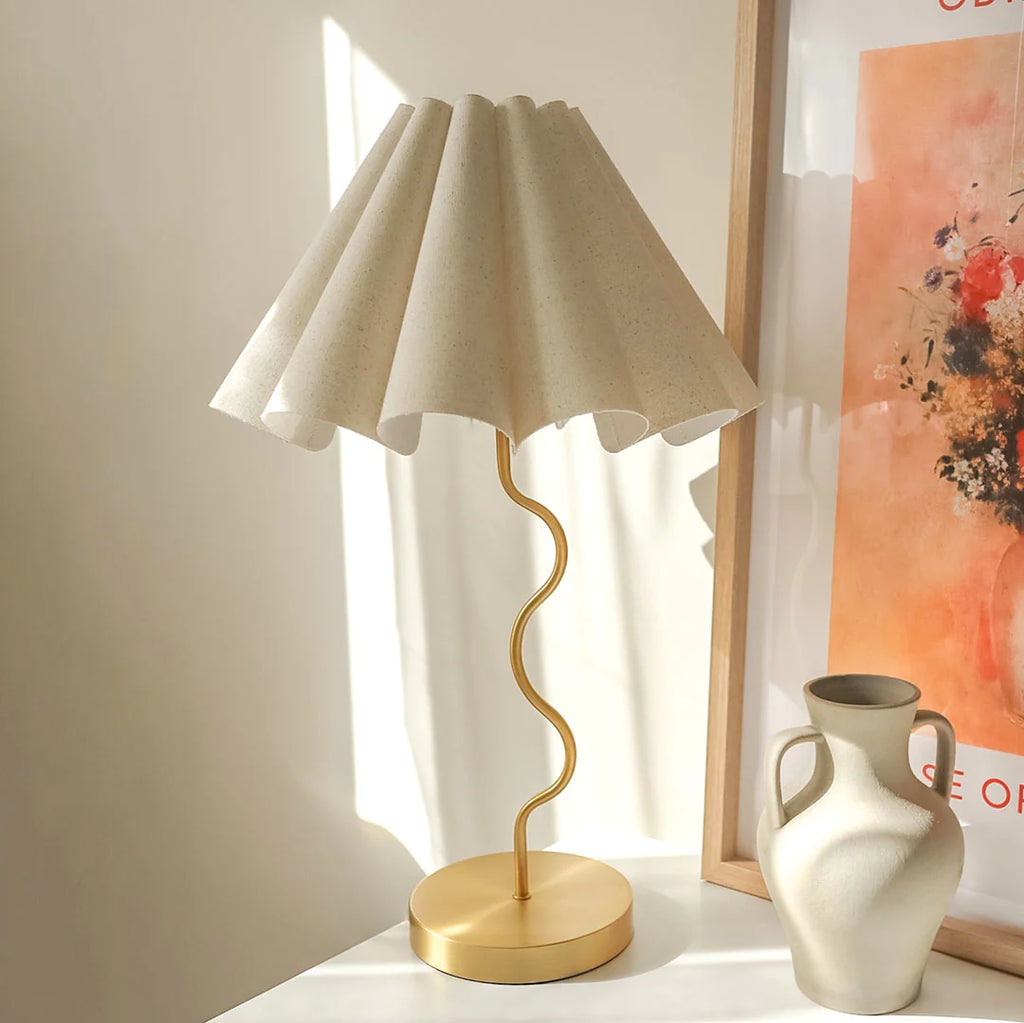 CORA TABLE LAMP, NEUTRAL/GOLD