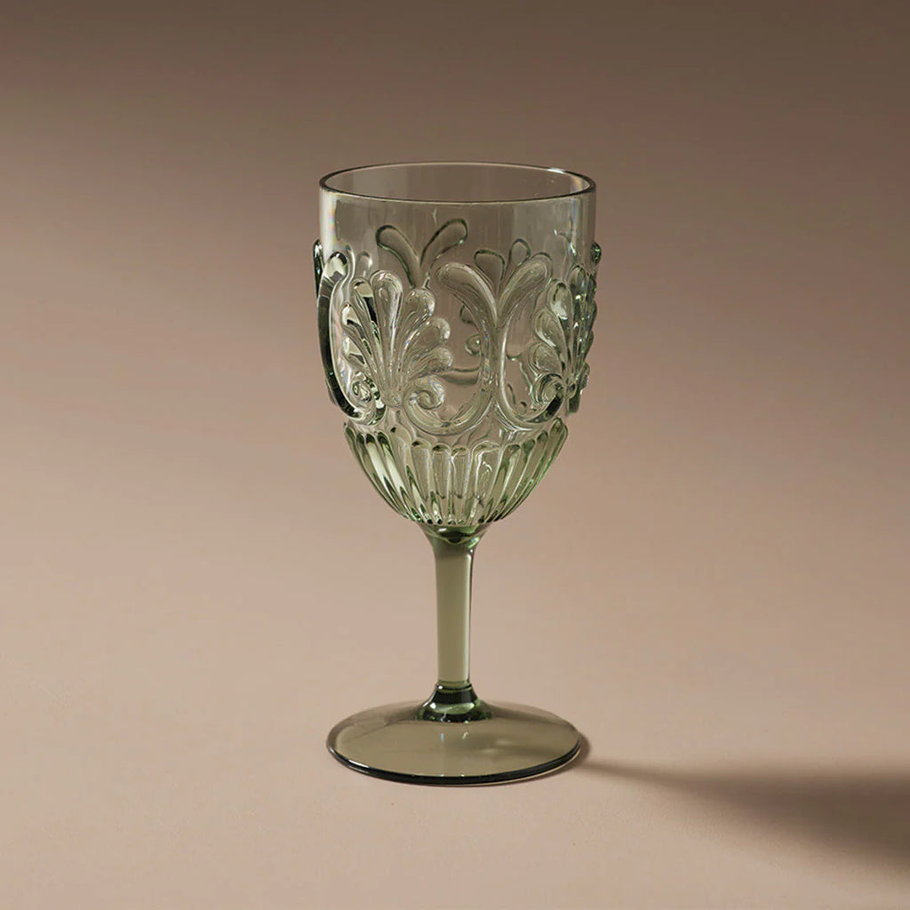 ACRYLIC WINE GLASS, GREEN (Set of 2)