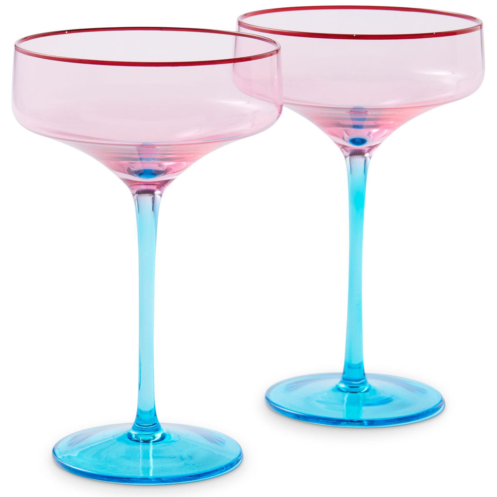 ROSE WITH A TWIST COUPE GLASS 2P SET, KIP & CO