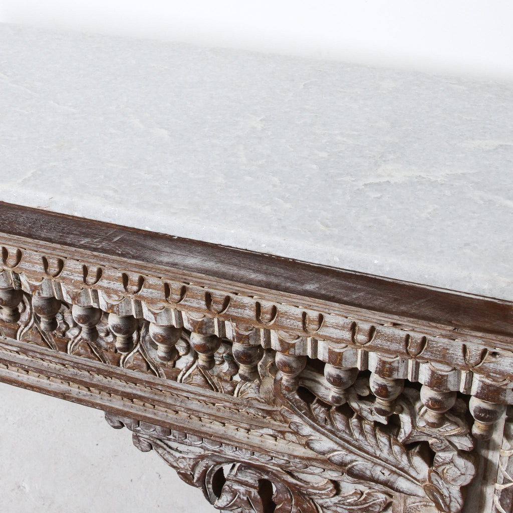 INDIAN CONSOLE WITH MARBLE TOP